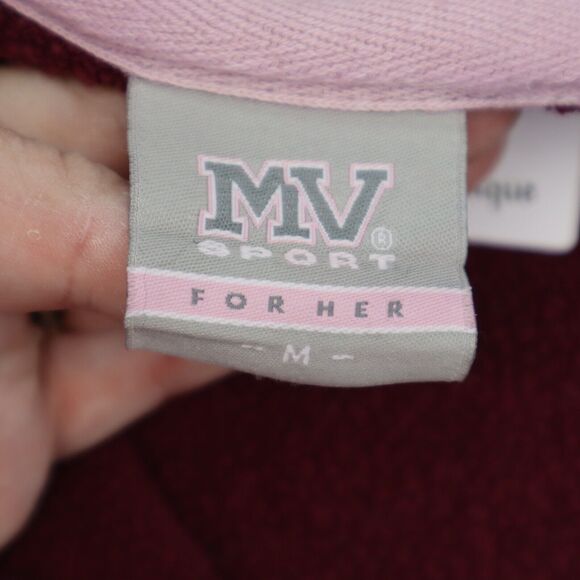 ASU Sweater Womens M Red MV Sport Chest Zip High Neck Front Pocket Sun Devils - Picture 3 of 16